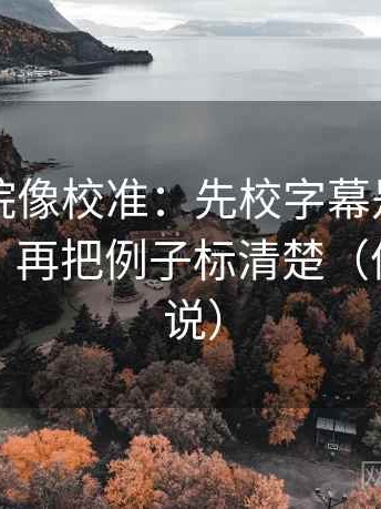 星辰影院像校准：先校字幕是不是加重语气，再把例子标清楚（像换句话说）