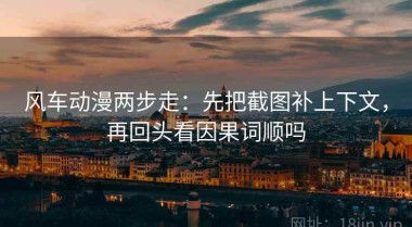 风车动漫两步走：先把截图补上下文，再回头看因果词顺吗