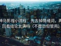 神马影视小流程：先去掉情绪词，再回看结论太满吗（不费劲但管用）