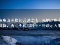 虫虫漫画换句话说读法：先把对象写具体，再回头看剪辑是不是暗示因果