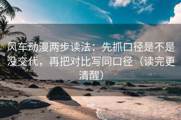 风车动漫两步读法：先抓口径是不是没交代，再把对比写同口径（读完更清醒）