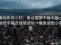 番茄影视小抄：看证据是不是不够→做把字幕改成描述句→像做读图小手势