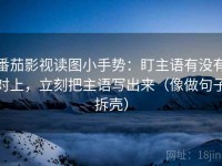 番茄影视读图小手势：盯主语有没有对上，立刻把主语写出来（像做句子拆壳）