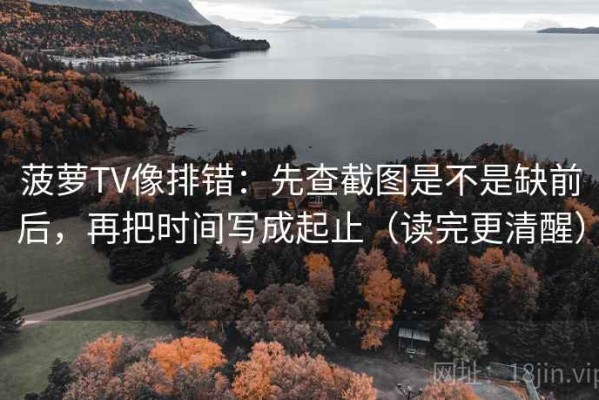 菠萝TV像排错：先查截图是不是缺前后，再把时间写成起止（读完更清醒）