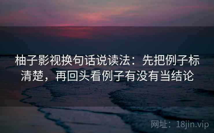柚子影视换句话说读法：先把例子标清楚，再回头看例子有没有当结论