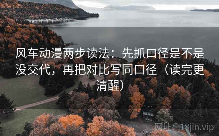 风车动漫两步读法：先抓口径是不是没交代，再把对比写同口径（读完更清醒）