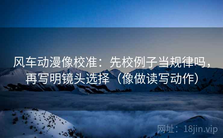 风车动漫像校准：先校例子当规律吗，再写明镜头选择（像做读写动作）